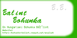 balint bohunka business card